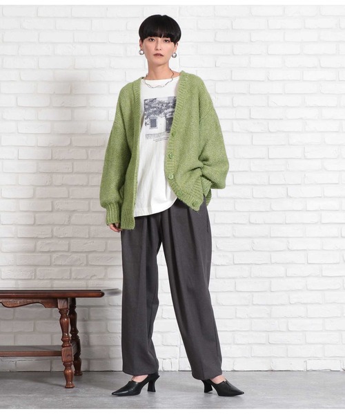 Settimissimo（セッティミッシモ）の「ボリュームスリーブミックスニットカーディガン（カーディガン/ボレロ・レディース・グレー/グリーン・M）」の14枚目の写真