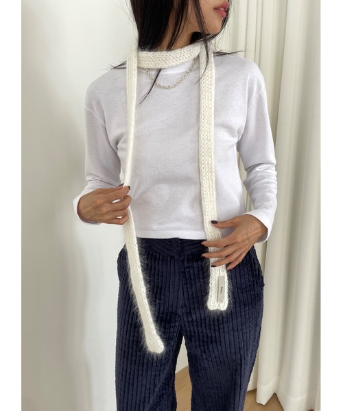 Didot.showroom（ディドット ショールーム）の「クロップド丈 肉厚 ロンT（Tシャツ/カットソー・レディース・ラベンダー/ベージュ/ミント/レッド/ブラック/ホワイト・FREE）」の15枚目の写真