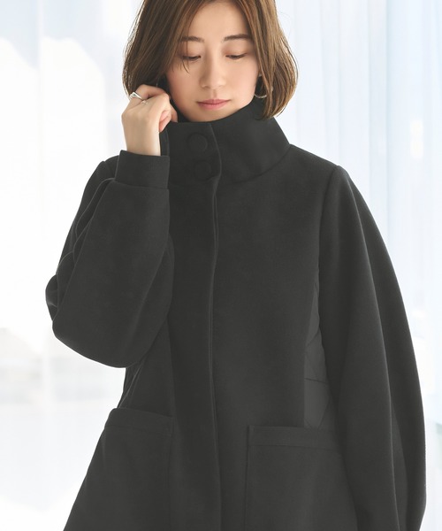 RUIRUE BOUTIQUE(ルイルエブティック)の「ウーリーストレッチ×ソフィーレイト キルティングスタンドカラーコート | レディース アウター 羽織 体型カバー 保温 暖かい ロングコート ソフィーレイト ダイヤキルト キルティング スタンドカラー(ダウンジャケット/コート・レディース・ネイビー/ブラック/モカ・L/3L/S/M/LL)」の20枚目の写真