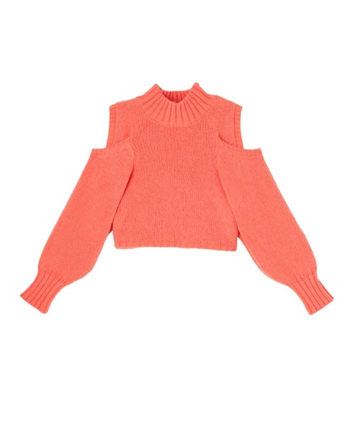 CHILLE（チル）の「スリットショルダー起毛ニットトップス（ニット/セーター・レディース・ブラック/グレイッシュベージュ/オレンジ・FREE）」の19枚目の写真