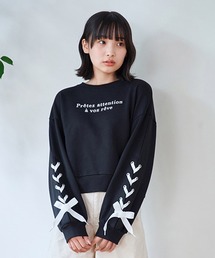 【WEB・一部店舗限定】袖レースアップスウェット