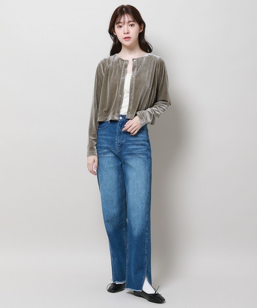 3.3 Field Trip （3.3フィールドトリップ）の「3.3 Field Trip／ベロアカーディガン 2983473（Tシャツ/カットソー・レディース・グレー/ベージュ/ネイビー・FREE）」の22枚目の写真