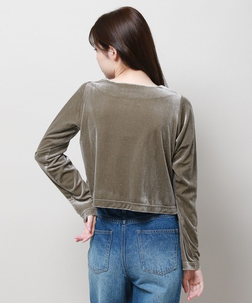 3.3 Field Trip （3.3フィールドトリップ）の「3.3 Field Trip／ベロアカーディガン 2983473（Tシャツ/カットソー・レディース・グレー/ベージュ/ネイビー・FREE）」の4枚目の写真