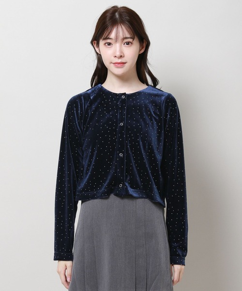 3.3 Field Trip （3.3フィールドトリップ）の「3.3 Field Trip／ベロアカーディガン 2983473（Tシャツ/カットソー・レディース・グレー/ベージュ/ネイビー・FREE）」の11枚目の写真