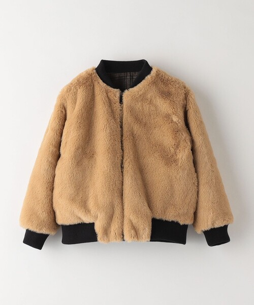 SHIPS Colors（シップス カラーズ）の「SHIPS Colors KIDS:ボア ボマー ジャケット チェック（90～140cm）（その他アウター・キッズ・ブラウン・120/100/90/130/110/140）」の4枚目の写真