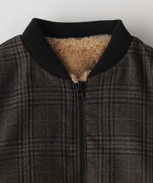 SHIPS Colors（シップス カラーズ）の「SHIPS Colors KIDS:ボア ボマー ジャケット チェック（90～140cm）（その他アウター・キッズ・ブラウン・120/100/90/130/110/140）」の6枚目の写真