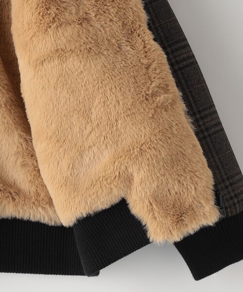 SHIPS Colors（シップス カラーズ）の「SHIPS Colors KIDS:ボア ボマー ジャケット チェック（90～140cm）（その他アウター・キッズ・ブラウン・120/100/90/130/110/140）」の9枚目の写真