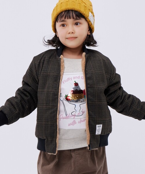 SHIPS Colors（シップス カラーズ）の「SHIPS Colors KIDS:ボア ボマー ジャケット チェック（90～140cm）（その他アウター・キッズ・ブラウン・120/100/90/130/110/140）」の15枚目の写真