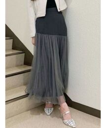 MERCURYDUO | コルセットチュールドッキングフレアスカート(スカート)