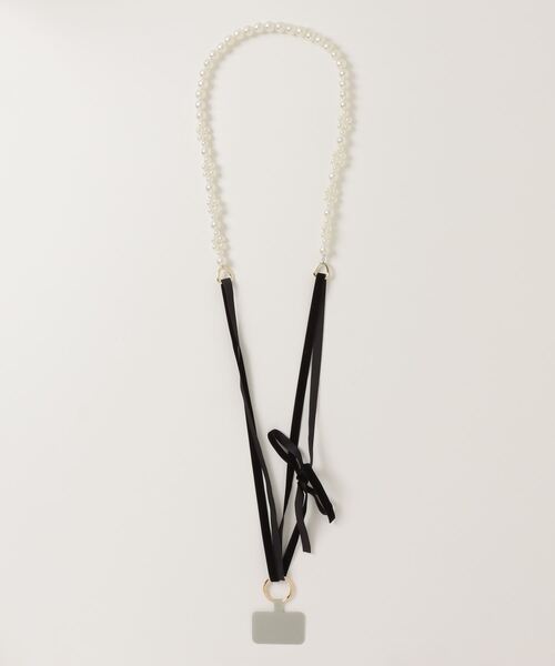 Ree&Mee（リーアンドミー）の「Ree&Mee ベロア パール スマホショルダーストラップ（スマホグッズ・レディース・ゴールド・FREE）」の2枚目の写真