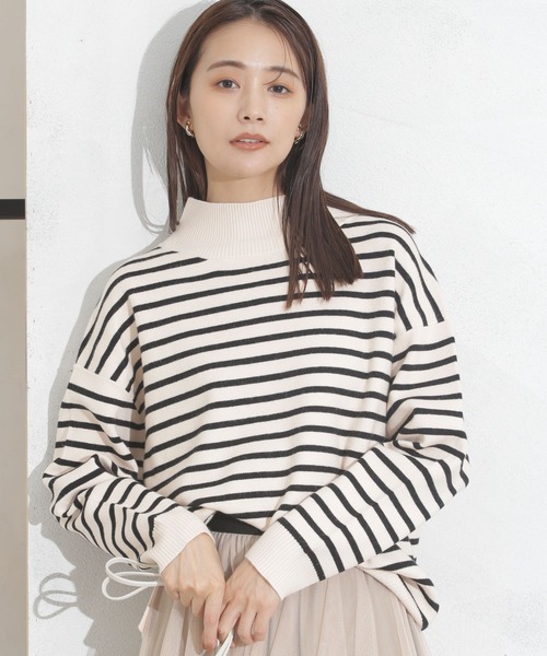 NANO universe（ナノユニバース）の「【追加生産】WEB限定/洗濯機洗可もちもちボトルネックニット（ニット/セーター・レディース・ブラック/ベージュ/オフホワイト/ミント/その他1・FREE）」の5枚目の写真