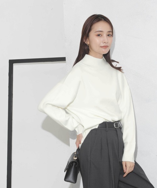 NANO universe（ナノユニバース）の「【追加生産】WEB限定/洗濯機洗可もちもちボトルネックニット（ニット/セーター・レディース・ブラック/ベージュ/オフホワイト/ミント/その他1・FREE）」の8枚目の写真