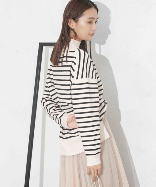 NANO universe（ナノユニバース）の「【追加生産】WEB限定/洗濯機洗可もちもちボトルネックニット（ニット/セーター・レディース・ブラック/ベージュ/オフホワイト/ミント/その他1・FREE）」の22枚目の写真