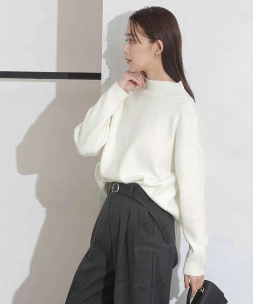 追加生産】WEB限定/洗濯機洗可もちもちボトルネックニット（ニット