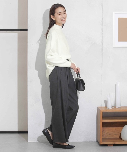 NANO universe（ナノユニバース）の「【追加生産】WEB限定/洗濯機洗可もちもちボトルネックニット（ニット/セーター・レディース・ブラック/ベージュ/オフホワイト/ミント/その他1・FREE）」の10枚目の写真