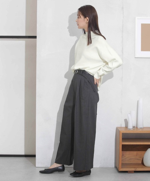 NANO universe（ナノユニバース）の「【追加生産】WEB限定/洗濯機洗可もちもちボトルネックニット（ニット/セーター・レディース・ブラック/ベージュ/オフホワイト/ミント/その他1・FREE）」の11枚目の写真