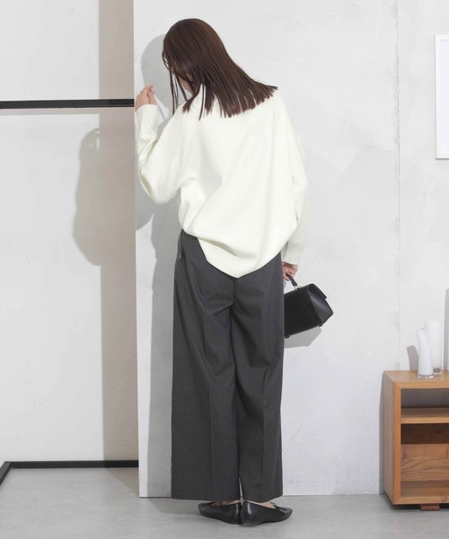 NANO universe（ナノユニバース）の「【追加生産】WEB限定/洗濯機洗可もちもちボトルネックニット（ニット/セーター・レディース・ブラック/ベージュ/オフホワイト/ミント/その他1・FREE）」の12枚目の写真