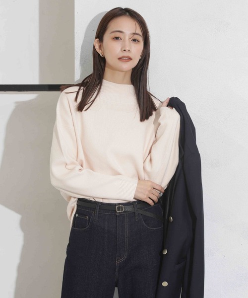 NANO universe（ナノユニバース）の「【追加生産】WEB限定/洗濯機洗可もちもちボトルネックニット（ニット/セーター・レディース・ブラック/ベージュ/オフホワイト/ミント/その他1・FREE）」の14枚目の写真