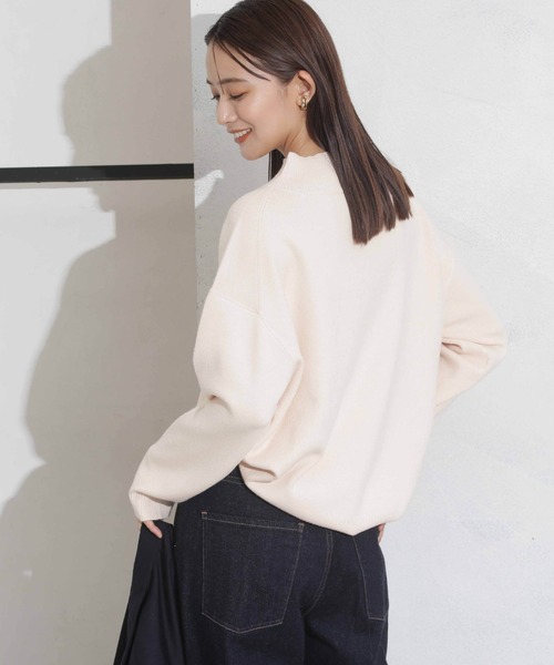 NANO universe（ナノユニバース）の「【追加生産】WEB限定/洗濯機洗可もちもちボトルネックニット（ニット/セーター・レディース・ブラック/ベージュ/オフホワイト/ミント/その他1・FREE）」の15枚目の写真