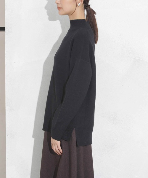 追加生産】WEB限定/洗濯機洗可もちもちボトルネックニット