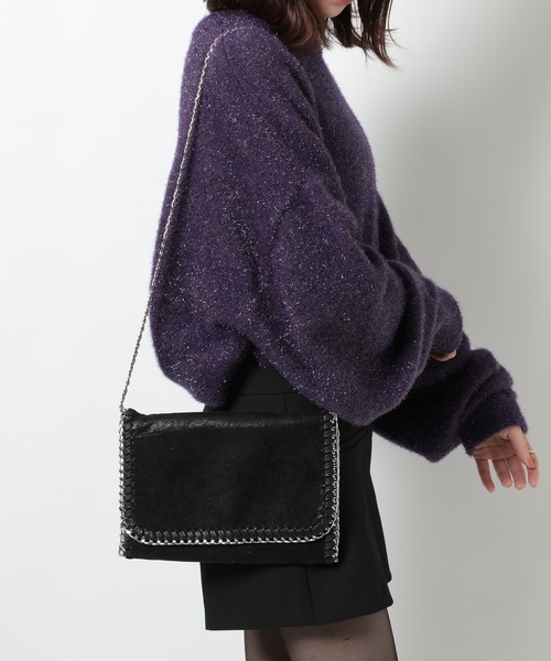 SETUP7（セットアップセブン）の「【SETUP7】Stella メタルチェーンクロスミニショルダーバッグ KNF049（ショルダーバッグ・レディース・シルバー/ブラック・FREE）」の5枚目の写真