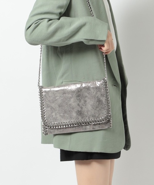 トレンド ショルダーバッグ チェーン メタルバックル SERACE】Metal chain 3way square shoulder bag / メタル
