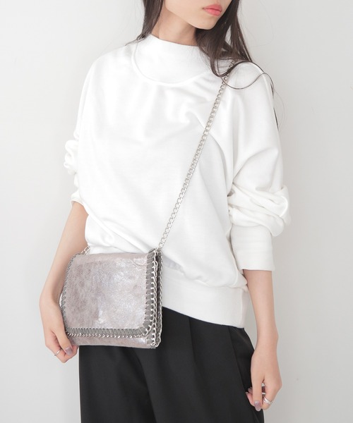 SETUP7（セットアップセブン）の「【SETUP7】Stella メタルチェーンクロスミニショルダーバッグ KNF049（ショルダーバッグ・レディース・シルバー/ブラック・FREE）」の12枚目の写真