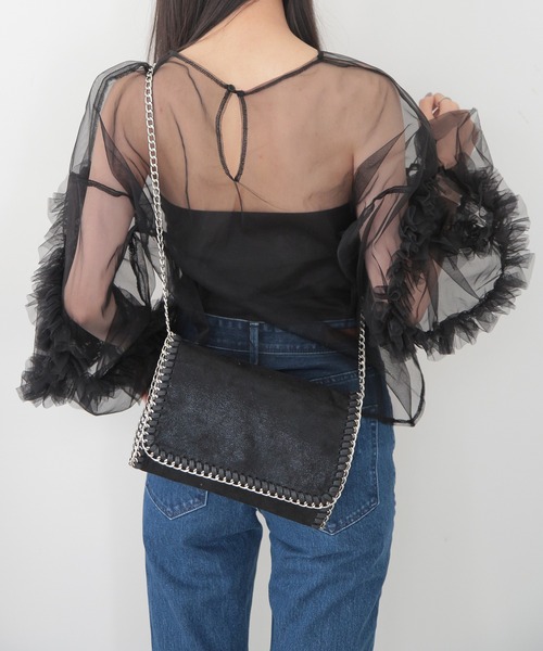 SETUP7（セットアップセブン）の「【SETUP7】Stella メタルチェーンクロスミニショルダーバッグ KNF049（ショルダーバッグ・レディース・シルバー/ブラック・FREE）」の20枚目の写真