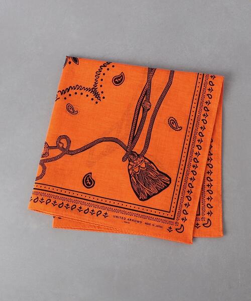UNITED ARROWS（ユナイテッドアローズ）の「タッセル バンダナ（バンダナ/スカーフ・メンズ・オレンジ/ネイビー/モカ/グレー/パープル・FREE）」の5枚目の写真