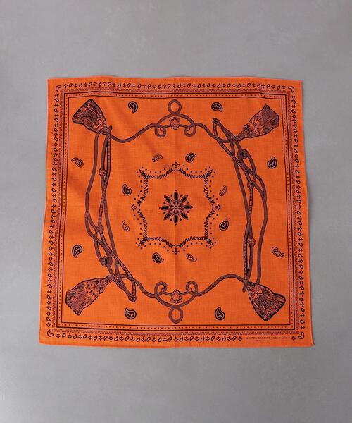 UNITED ARROWS（ユナイテッドアローズ）の「タッセル バンダナ（バンダナ/スカーフ・メンズ・オレンジ/ネイビー/モカ/グレー/パープル・FREE）」の6枚目の写真