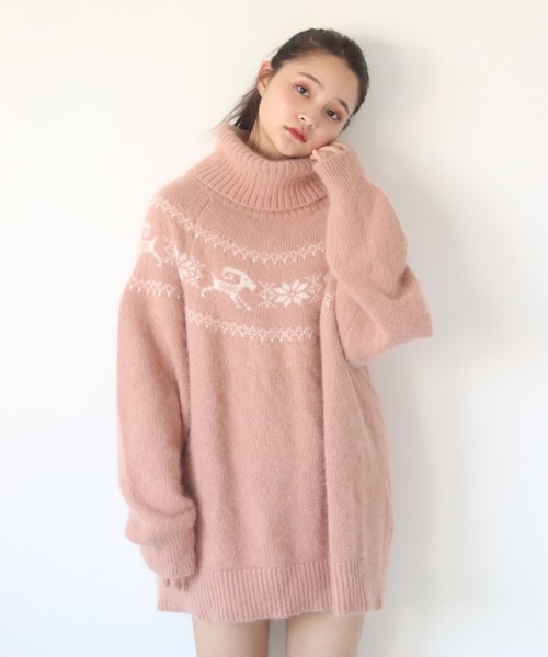muguet（ミュゲ）の「high neck nordic knit（ニット/セーター・レディース・ピンク/ベビーピンク・MEDIUM/SMALL）」の11枚目の写真