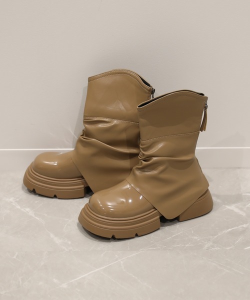 shoes365(シューズスリーシックスファイヴ)の「【shoes365】レイヤー厚底ブーツ(ブーツ・レディース・オフホワイト/ブラック/ベージュ・24.0cm/22.5cm/24.5cm/23.5cm/25.0cm/23.0cm)」の17枚目の写真