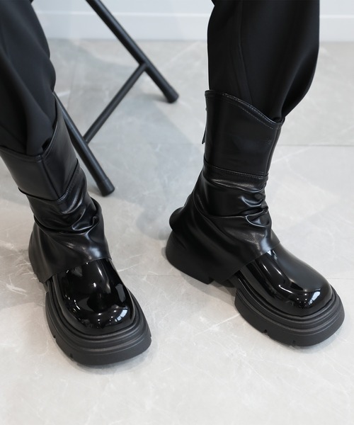 shoes365(シューズスリーシックスファイヴ)の「【shoes365】レイヤー厚底ブーツ(ブーツ・レディース・オフホワイト/ブラック/ベージュ・24.0cm/22.5cm/24.5cm/23.5cm/25.0cm/23.0cm)」の8枚目の写真
