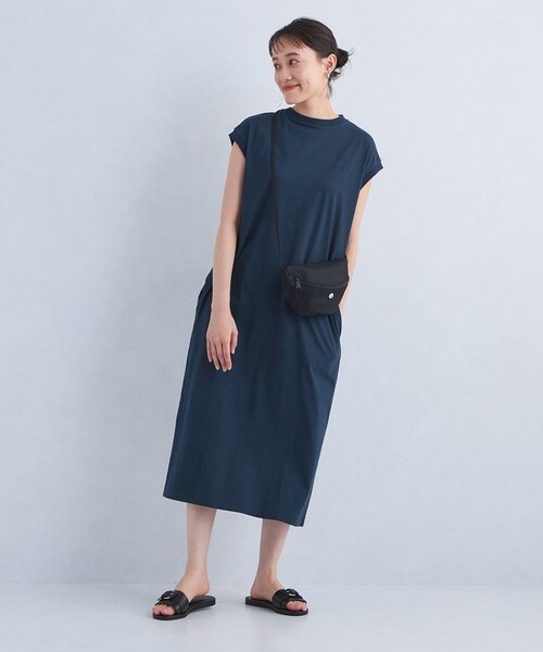Champion（チャンピオン）の「【別注】＜Champion＞フレンチスリーブ ワンピース（ワンピース・レディース・ネイビー/ブラック/ライトピンク・FREE）」の2枚目の写真