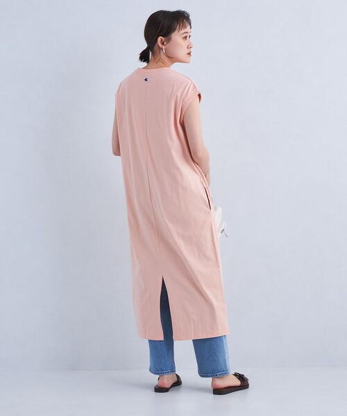 Champion（チャンピオン）の「【別注】＜Champion＞フレンチスリーブ ワンピース（ワンピース・レディース・ネイビー/ブラック/ライトピンク・FREE）」の5枚目の写真