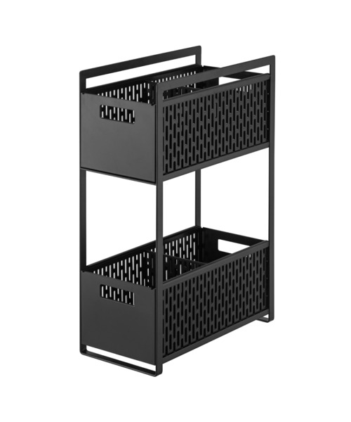 tower（タワー）の「tower（タワー）シンク下収納バスケット２段（キッチン収納・レディース・ブラック/ホワイト・ONE SIZE）」の4枚目の写真