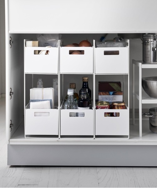 tower（タワー）の「tower（タワー）シンク下収納バスケット２段（キッチン収納・レディース・ブラック/ホワイト・ONE SIZE）」の9枚目の写真