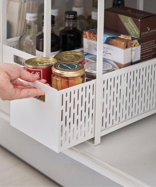 tower（タワー）の「tower（タワー）シンク下収納バスケット２段（キッチン収納・レディース・ブラック/ホワイト・ONE SIZE）」の13枚目の写真