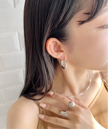 太め シンプル フープピアス