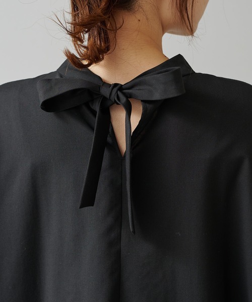 PUAL CE CIN（ピュアルセシン）の「後ろリボンワンピース（ワンピース・レディース・ブラック/グレー・FREE）」の7枚目の写真