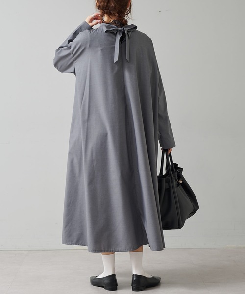 PUAL CE CIN（ピュアルセシン）の「後ろリボンワンピース（ワンピース・レディース・ブラック/グレー・FREE）」の18枚目の写真