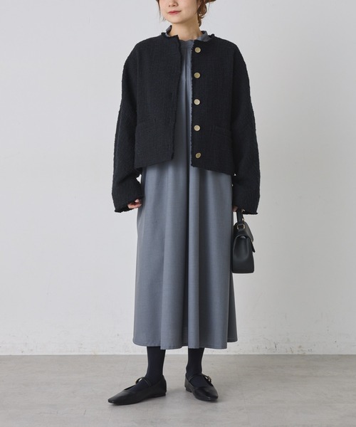 PUAL CE CIN（ピュアルセシン）の「後ろリボンワンピース（ワンピース・レディース・ブラック/グレー・FREE）」の21枚目の写真