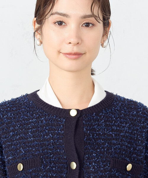 COMME CA ISM（コムサイズム）の「リボンヤーン　ツイード調　カーディガン（カーディガン/ボレロ・レディース・アイボリー/ネイビー・FREE）」の13枚目の写真
