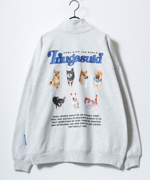 SEQUENZ(シークエンズ)の「SEQUENZ/シークエンズ Inugasuki/犬が好き オーバーサイズ 裏起毛 フォト バックプリント ハーフジップ スウェット トレーナー/長袖 トップス プルオーバー/レディース メンズ(スウェット・レディース・ブラック系その他/ホワイト系その他/グレー系その他・XL/L/M)」の15枚目の写真