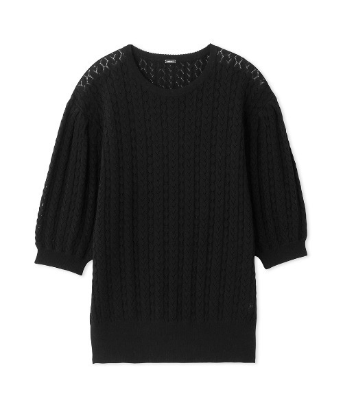 Mila Owen 黒 パフスリーブ トップス 新品 パフスリーブジョーゼットドットナローワンピース(マキシ