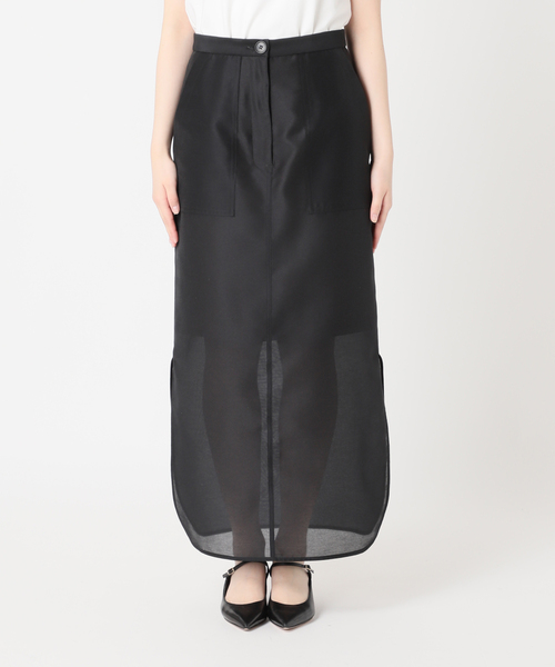 Noble（ノーブル）の「ミルキーシアーロングスカート（スカート・レディース・ブラック/ベージュ・36/38）」の5枚目の写真