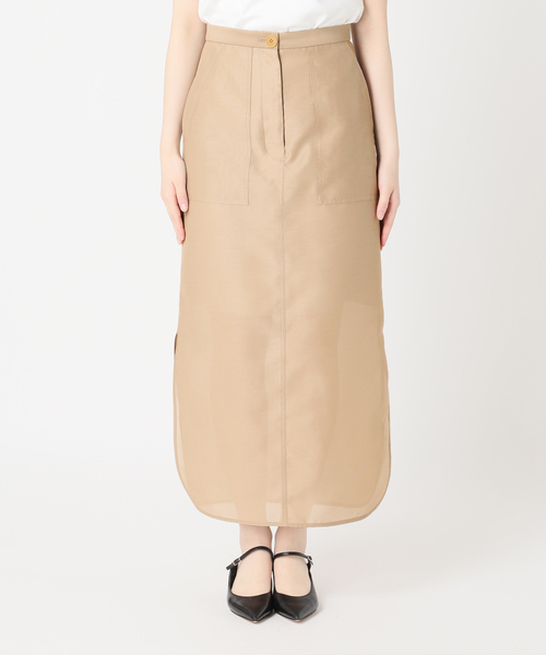 Noble（ノーブル）の「ミルキーシアーロングスカート（スカート・レディース・ブラック/ベージュ・36/38）」の14枚目の写真