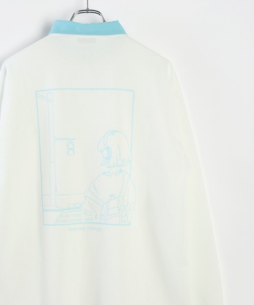 WESTSEA(ウエストシー)の「襟付き ハーフジップ 鹿の子ダンボール 長袖T(Tシャツ/カットソー・メンズ・ホワイト系その他/ブラック/オフホワイト・M/L)」の1枚目の写真