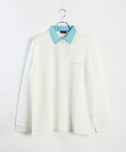 WESTSEA(ウエストシー)の「襟付き ハーフジップ 鹿の子ダンボール 長袖T(Tシャツ/カットソー・メンズ・ホワイト系その他/ブラック/オフホワイト・M/L)」の4枚目の写真