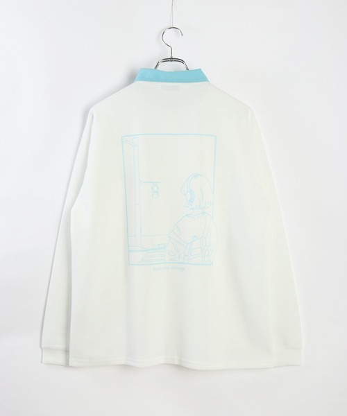 WESTSEA(ウエストシー)の「襟付き ハーフジップ 鹿の子ダンボール 長袖T(Tシャツ/カットソー・メンズ・ホワイト系その他/ブラック/オフホワイト・M/L)」の5枚目の写真